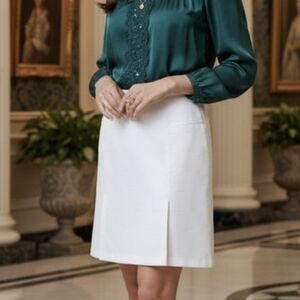 VERSACE  Banded White Pencil Skirt Size 26